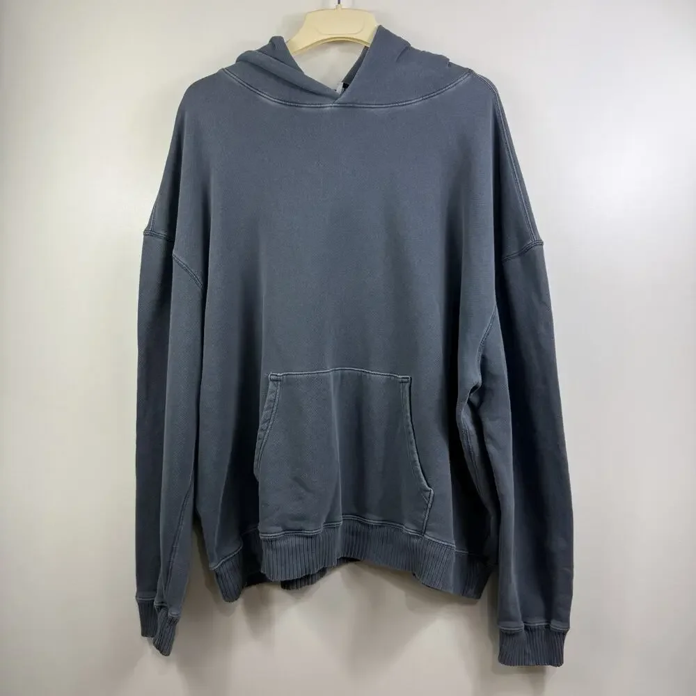 Elwood Slate Gray Hoodie Mens XXL Organic Cotton Kangaroo Pocket Relaxed Fit